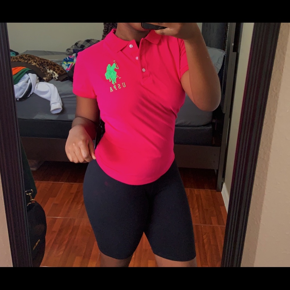 US polo assn hot pink polo